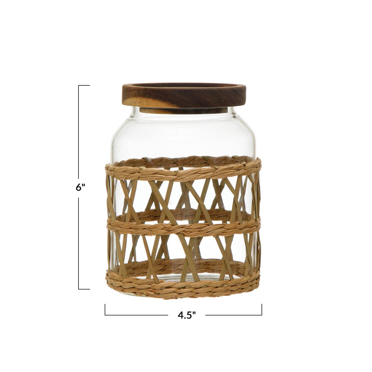 Hello Honey® Boho Glass Storage Canister with Acacia Wood Lid